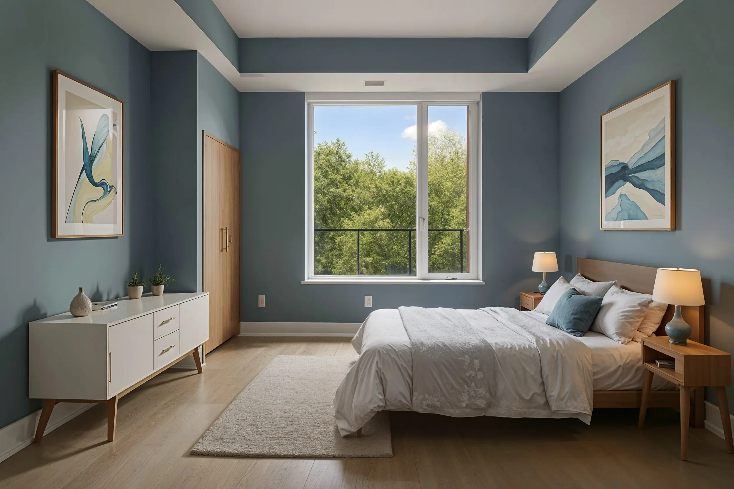 Image d'intérieur haute qualité après amélioration IA
